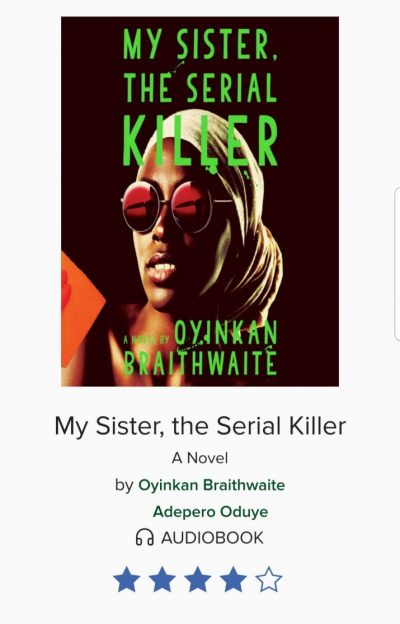 Screenshot of the page for My Sister, The Serial Killer